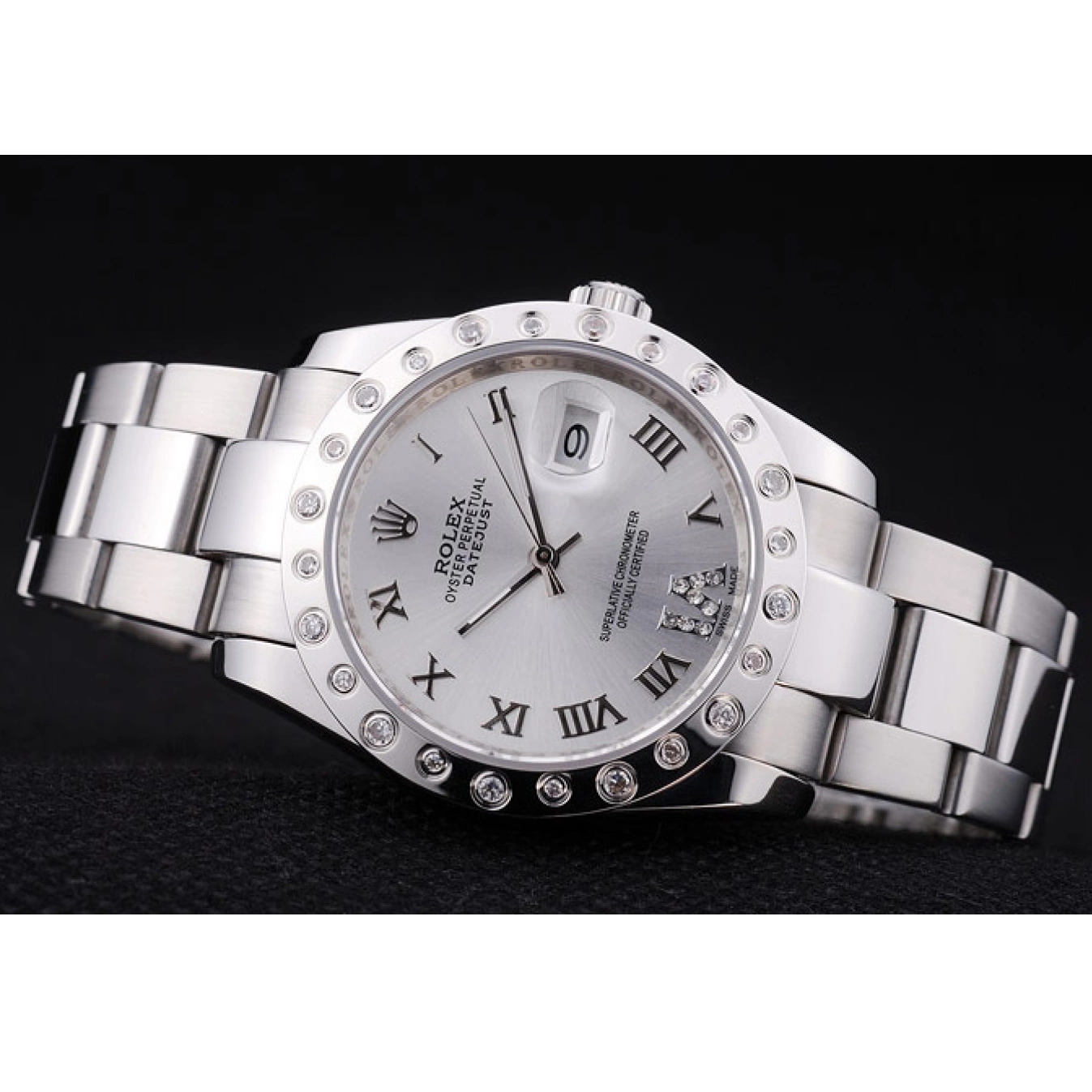 MiroTime 0717 Rolex Datejust Diamond Bezel Silver Dial 7468
